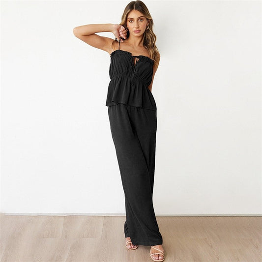 Two-Piece Camisole and Long Pants Pajama Set