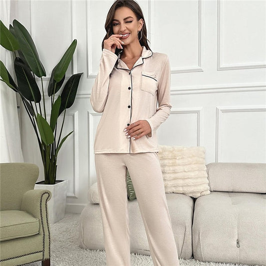 Solid Color Long Sleeve Lounge Set