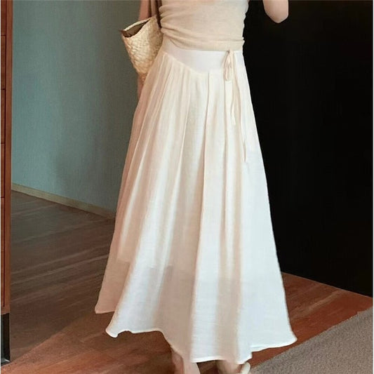 Solid Color Simple and Slim Half Skirt