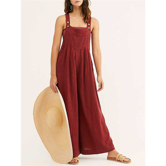 Casual Wide Leg Overall Jumpsuit