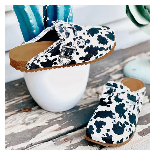 Printed Closed Toe Clog Slippers