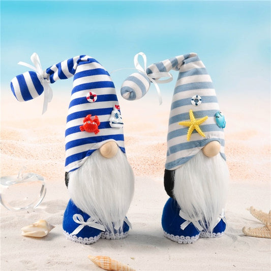 Long Hat Striped Starfish Faceless Dwarf Doll Desktop Ornament