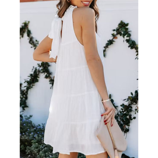 Solid Color Loose Sleeveless Dress