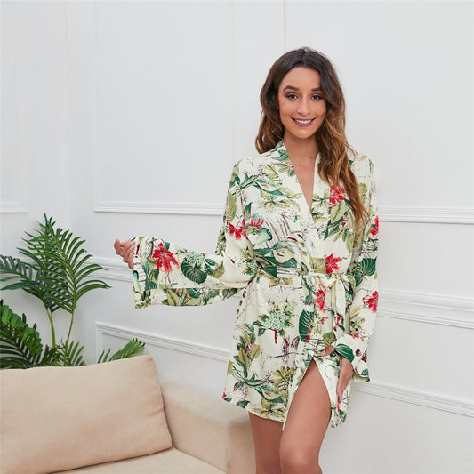 Casual Print Thin Long Sleeve Comfortable Loungewear