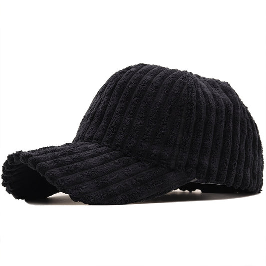 Adjustable Striped Warm Baseball Cap