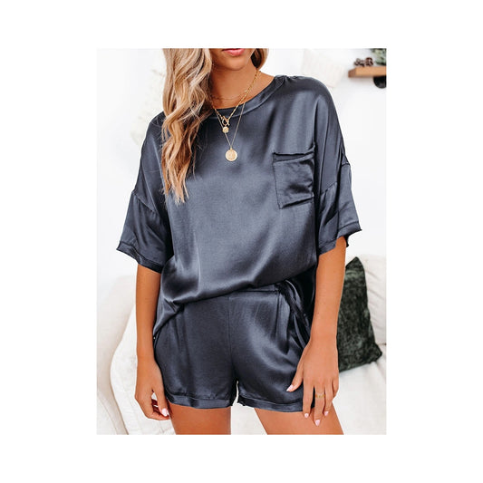 Comfortable Short Sleeve T-Shirt&Wide Leg Shorts Pajama Set