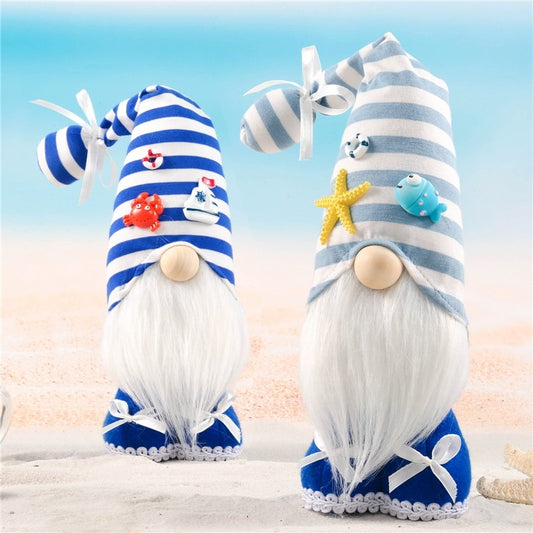 Long Hat Striped Starfish Faceless Dwarf Doll Desktop Ornament