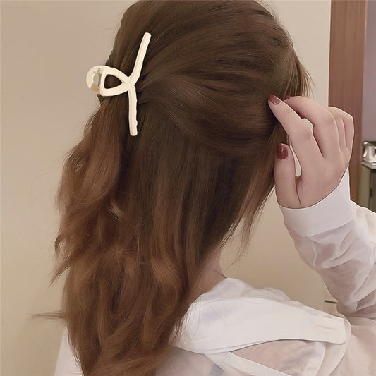 11CM Solid Color Corssed Frosted Hair Claw Hair Clips