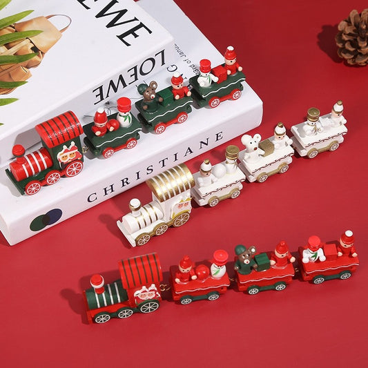 Cute Wooden Train Christmas Decorations Ornaments