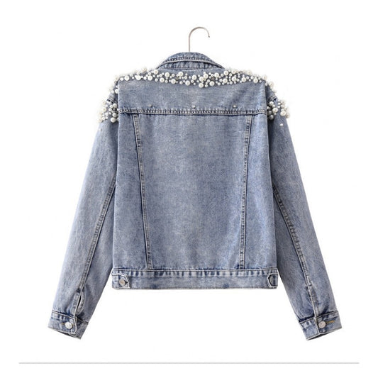 Single Breasted Lapel Cropped Cotton Street Jacket