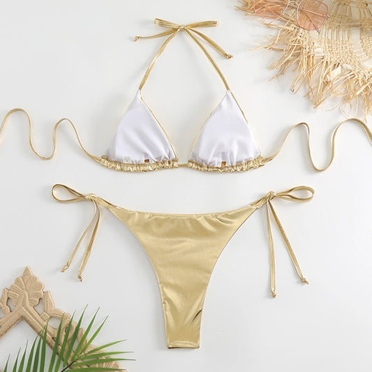 Lace-Up Wearable Hot Gold Bikini