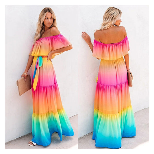 Women's One-Piece Short-Sleeved Maxi Dress