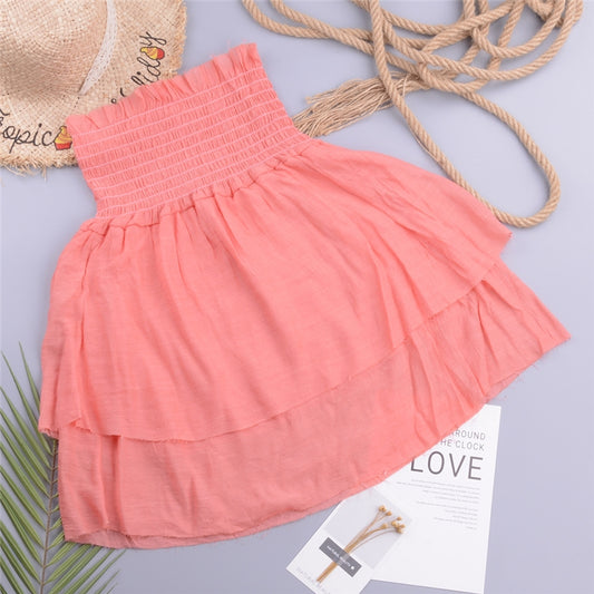 Cotton Solid Color Beach Skirt Cover Up