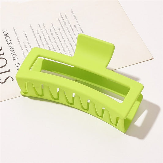 12CM Solid Color Rectangle Frosted Hair Claw Hair Clips