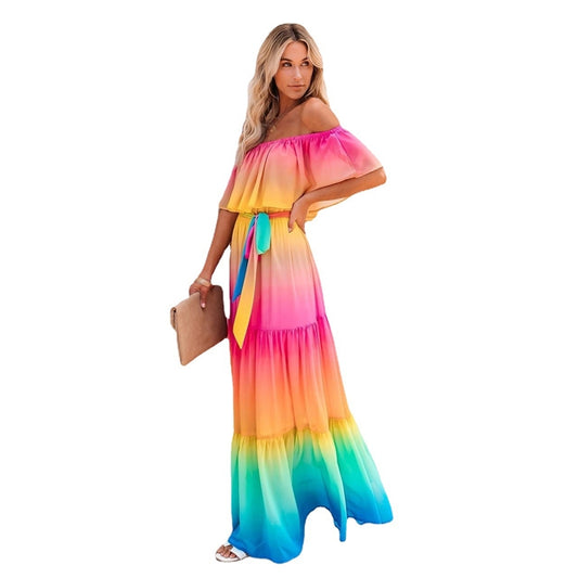 Women's One-Piece Short-Sleeved Maxi Dress