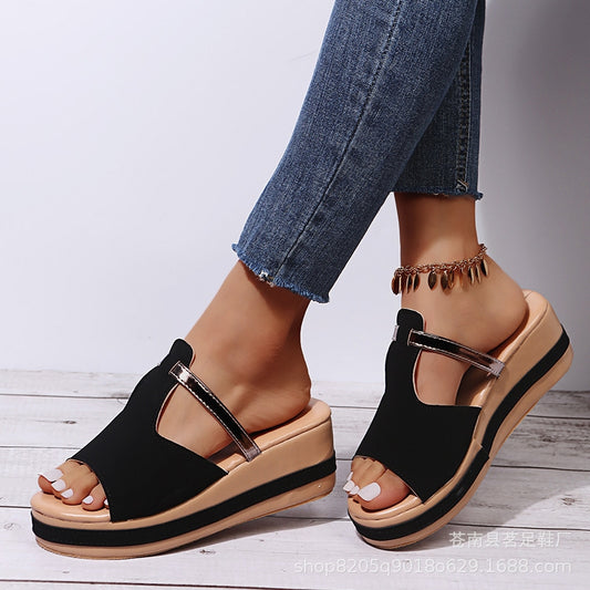 Women's Wedge Platform Fish Mouth Sandals