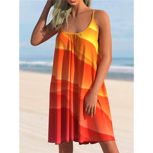 Printed Beach Vacation Cami Dress