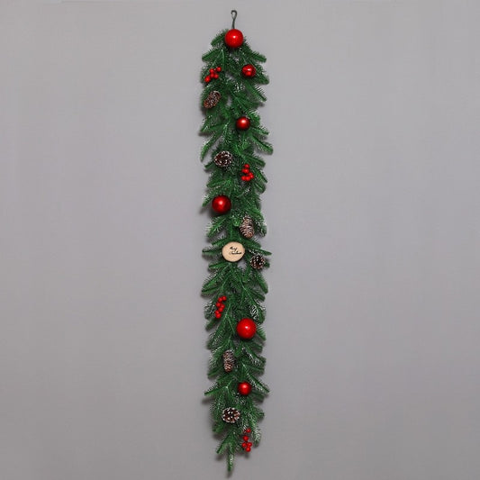 1.5M Artificial Rattan Pinecone Red Berry Door Window Christmas Garland