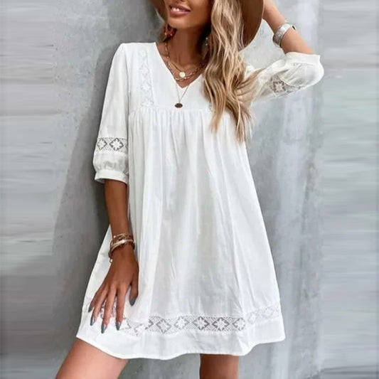 V-Neck Simple Casual Dress