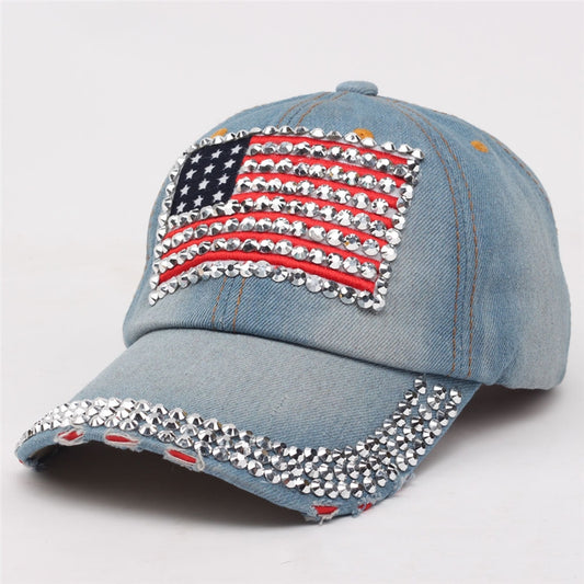 Minimalist Casual Versatile National Flag Denim Hats