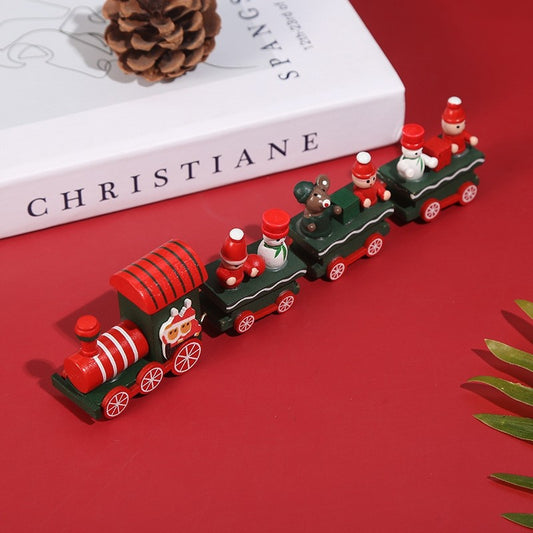 Cute Wooden Train Christmas Decorations Ornaments