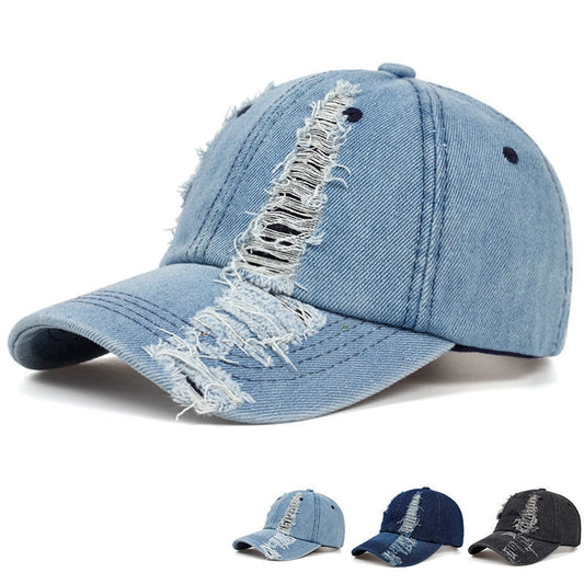 Denim Ripped Vintage Hats