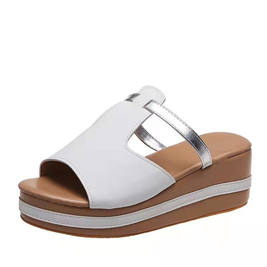 Women's Slope Heel Thick Bottom One-Piece Sandals