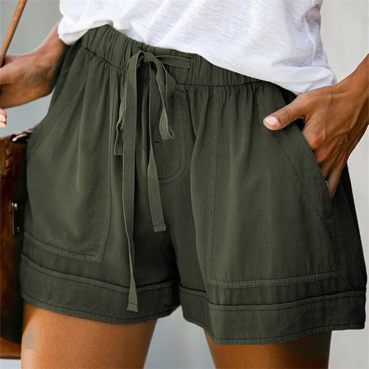 Loose High Waisted Solid Wide Leg Shorts