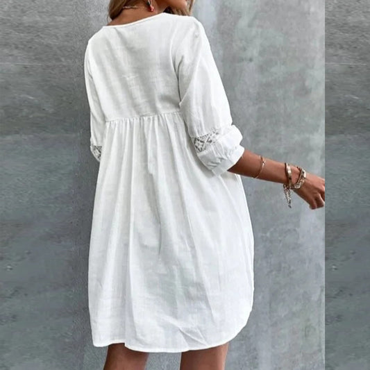 V-Neck Simple Casual Dress