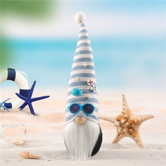 Wearing Glasses Striped Long Hat Faceless Dwarf Doll Ornament