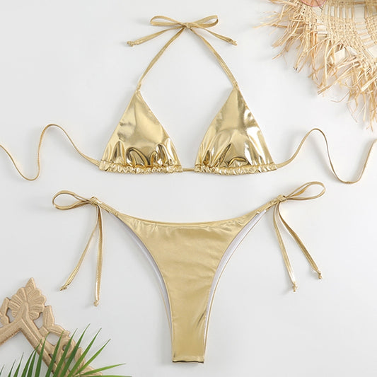 Lace-Up Wearable Hot Gold Bikini