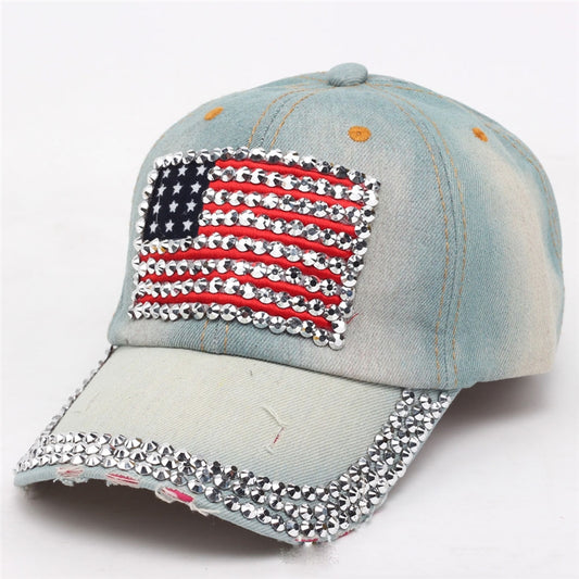 Minimalist Casual Versatile National Flag Denim Hats