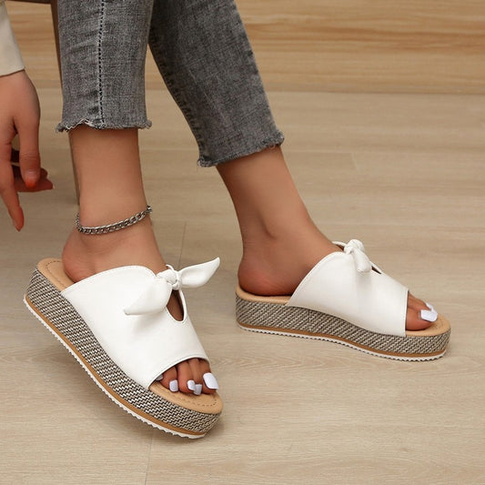 Women's Bow Fish Mouth A-Line Sandals