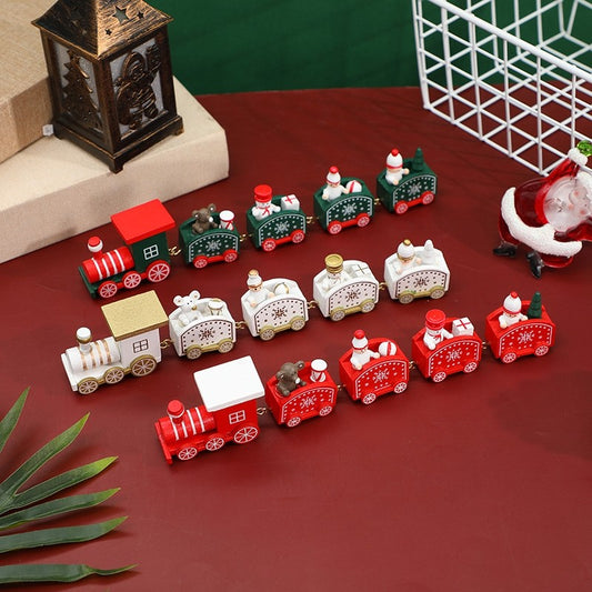 Cute Wooden Train Christmas Ornaments Holiday Decorations