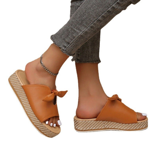 Women's Bow Fish Mouth A-Line Sandals